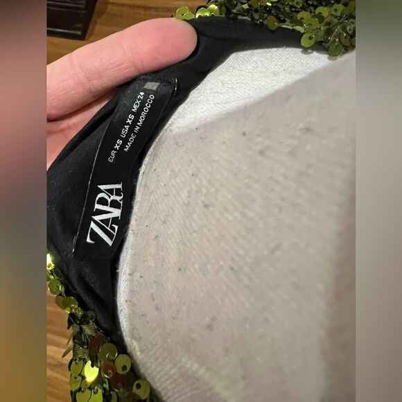 Zara green sequin dress, size XS NWT - Picture 10 of 11